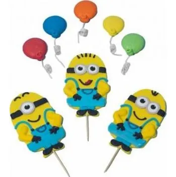 Jedlá dekorace na dort Cukrová figurka Mimoni - zápich do dortu - K Decor