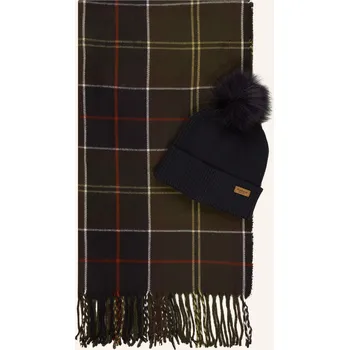 Šála Barbour Dámská Sada Dover: Šála A Čepice, olivová / tmavě...