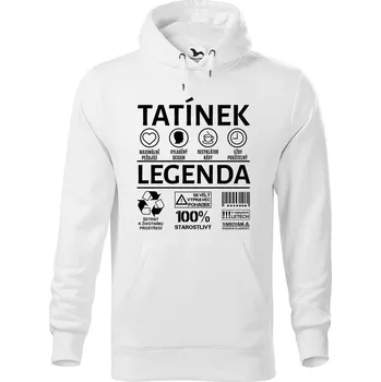 Pánská mikina DOBRÝ TRIKO Pánská mikina s potiskem Tatínek legenda Velikost pánské mikiny: S, Barva: Bílá