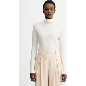 Pánské tričko Bavlněné tričko s dlouhým rukávem Marc O'Polo béžová barva, s golfem, 5000007063 01B, vel. XL