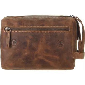 Kosmetická taška Kožená kosmetická taška Greenburry 1737-25 hnědá