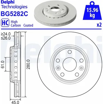 Brzdový kotouč Brzdový kotouč DELPHI BG5282C