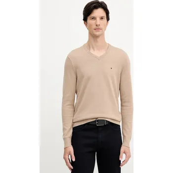 Pánský svetr Bavlněný svetr Tommy Hilfiger MW0MW14745 béžová 80X, vel. S