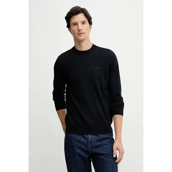 Pánský svetr Vlněný svetr Emporio Armani pánský, tmavomodrá barva, EM002419 AF14158 EM002419.AF14158 59X, vel. M