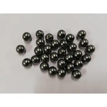 Dětské navlékací korálky Voskované perly 6mm - tmavě šedé - 30ks