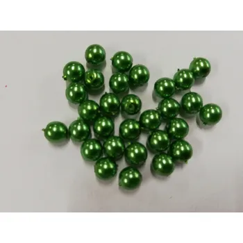 Dětské navlékací korálky Voskované perly 6mm - zelené - 30ks