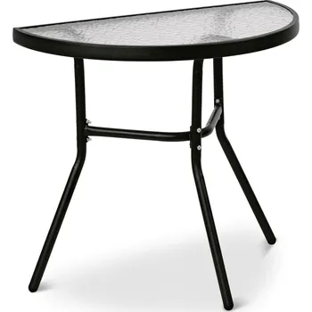 Konferenční stolek Stolek se skleněnou deskou tvrzenou Tadar 64 × 40 × 70 cm půlkruhový