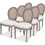 vidaXL Jídelní židle 6 ks krémové textil [274621]