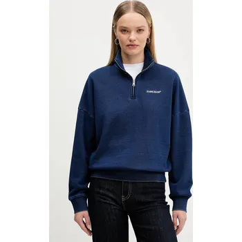 Dámská mikina Bavlněná mikina Guess Jeans dámská, tmavomodrá barva, hladká, W5YQ10 KCXQ1 W5YQ10.KCXQ1 59X, vel. S