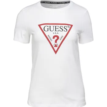 Dámské Tričko s krátkým rukávem GUESS SS CN ORIGINAL TEE W1YI1BI3Z14-G011 – Bílá XL