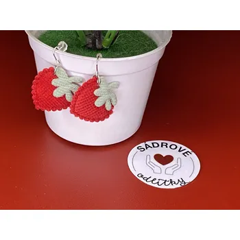 Náušnice HandMade by VeJa Naušnice - látková jahoda (červená)