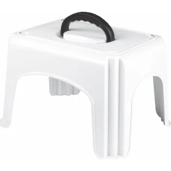 Zahradní lehátko Stolička s rukojetí Plast Team 38 × 30 × 24 cm bílo černá