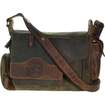 Kožená taška Greenburry 0851-30 Khaki/Brown