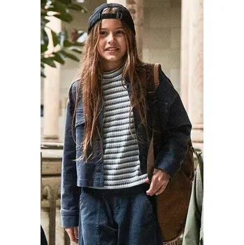 Dívčí bunda Dětská riflová bunda Mayoral modrá barva, 7198 7198.8G.Junior.9BYA 95X, vel. 152