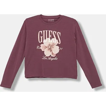 Chlapecké tričko Dětské tričko s dlouhým rukávem Guess vínová barva, J5BI33 J1314 J5BI33.J1314.9BYA 93X, vel. 122-125