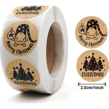 Vánoční dekorace Flamenco Mystique 500 kusů Vánočních samolepek na pásce, průměr 25 mm, papírové materiál