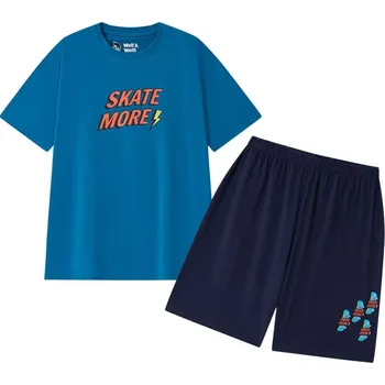 Chlapecké pyžamo Chlapecké letní pyžamo Wolf & Wolfie S2562B modré