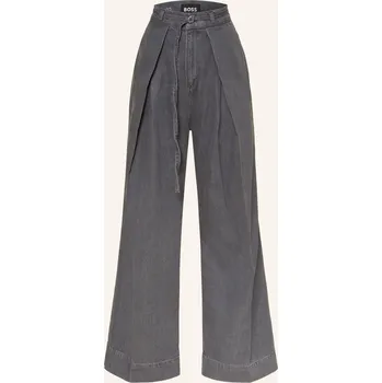 Dámské džíny Boss Dámské Wide Leg Džíny Central 3.0, 028 dark grey, 36