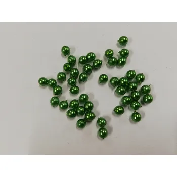 Dětské navlékací korálky Voskované perly 4mm - zelené - 45ks