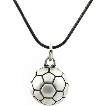Přívěsek Ocelový Stříbrno Černý přívěsek fotbalový míč - Nerez SL