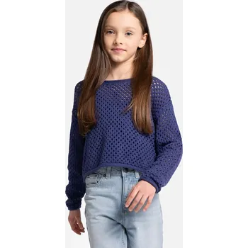 Dívčí svetr Dětský bavlněný svetr Coccodrillo modrá barva, lehký, COSMIC GIRL JUNIOR WC5172101CGJ 55X, vel. 146