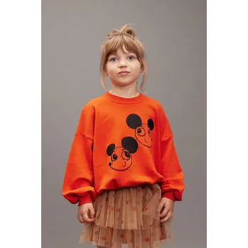 Dětská móda Dětská bavlněná mikina Mini Rodini Ritzratz 25720140 červená 29X, vel. 80-86