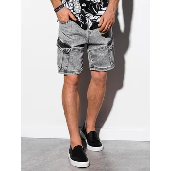 Pánské riflové kraťasy - šedá W220 - L