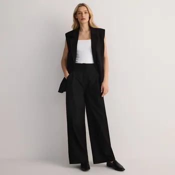 Dámské oblečení Reserved - Kalhoty se sklady - černý - 694AC-99X - 694AC-99X-XS-2