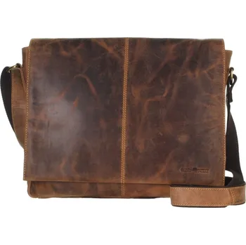 Kožená taška na tablet Greenburry 1632-25 hnědá