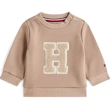 Kojenecká mikina s bavlnou Tommy Hilfiger KN0KN02071.9BYA hnědá 82X, vel. 74