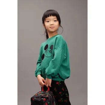 Chlapecká mikina Dětská bavlněná mikina Mini Rodini Ritzratz 25720140 tyrkysová 67X, vel. 128-134