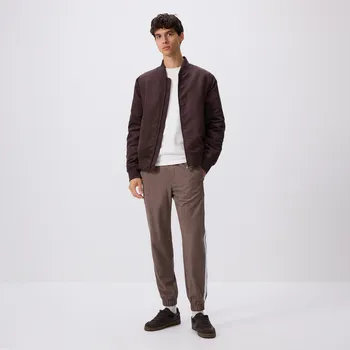 Reserved - Kalhoty Jogger s lampasy - hnědá - 487GC-88P - 487GC-88P-L