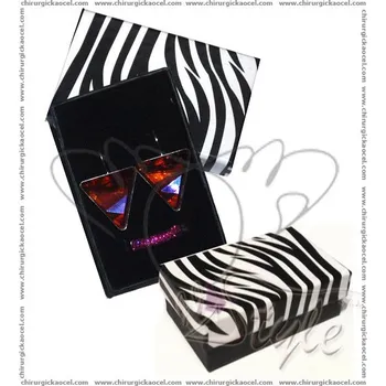 Dárková krabička Krabička černo-bílá na soupravu (náušnice, řetízek, prsten) - 1Ks