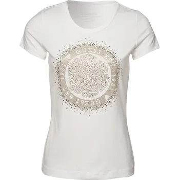 Dámské tričko Dámské Tričko s krátkým rukávem GUESS SS CN ROUND CAMELIA TEE W4RI47J1314-G011 – Bílá S