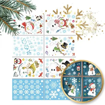 Vánoční dekorace Vánoční barevné nálepky na okno 8 archů 20 cm x 30 cm NKD13