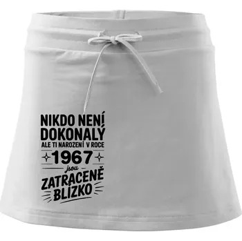 Dámská sukně Nikdo není dokonalý ale ti narození v roce 1967 jsou zatraceně blízko - Sportovní sukně - two in one - M ( Bílá )