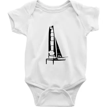 Kojenecký body Katamarán z boku - Body kojenecké s krátkým rukávem - Krátký r. 6-12 mes ( Bílá )