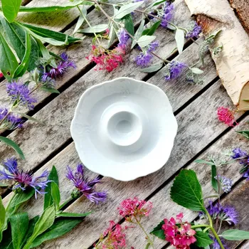 BERNADOTTE talířek na vejce, bílý, Thun 1794 (Porcelánový talířek 2. jakost)