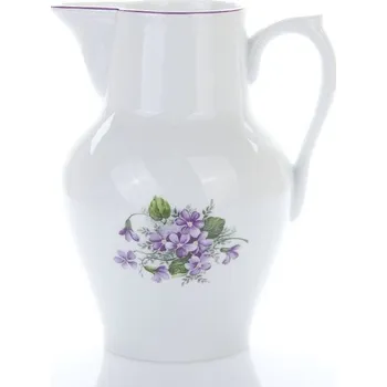 Konvice na čaj Český porcelán, a.s., Dubí Džbán vysoký, 1,5 l, fialky, Český porcelán