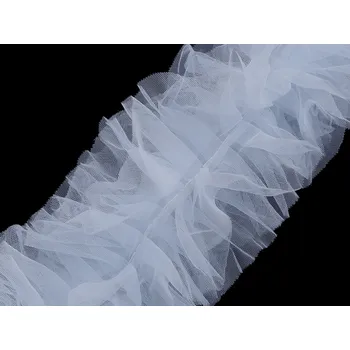 Našívací / všívací tylový volánek k výrobě Tutu sukní šíře 11 cm, barva 3 modrá pomněnková