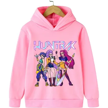 Chlapecký svetr KPop Demon Hunters (Lovkyně démonů) KPop Demon Hunters dětská mikina s potiskem (Huntrix) Barva: růžová (1), Velikost: 140