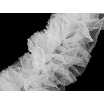 Našívací / všívací tylový volánek k výrobě Tutu sukní šíře 11 cm, barva 1 bílá