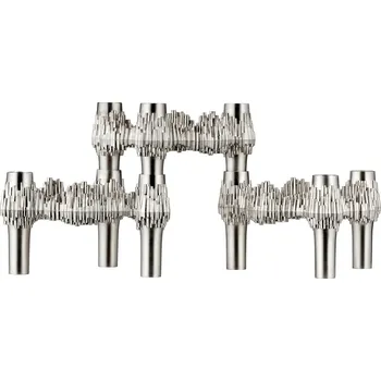 Svícen Stoff Nagel Designový svícen STOFF Nagel Quist Brushed Chrome – set 3 ks