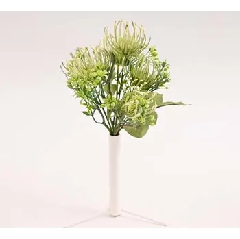 umělá květina Trs protea 30 cm, bílý