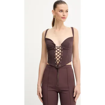 Dámská halenka Halenka Elisabetta Franchi TO04357E2 hnědá 82A, vel. 38