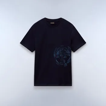 Pánské oblečení Pánské Tričko s krátkým rukávem NAPAPIJRI S-VANNI PRT SS NP0A4IEA1761 – Tmavě modrá L