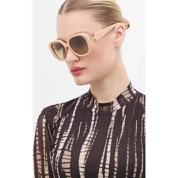 Sluneční brýle Sluneční brýle Chloé dámské, béžová barva, CH0236S 01X, vel. 56