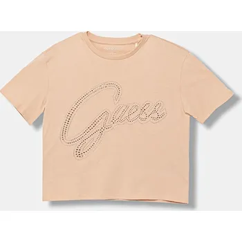 Chlapecké tričko Dětské bavlněné tričko Guess béžová barva, J5BI24 KCNQ4 J5BI24.KCNQ4.9BYA 02X, vel. 167