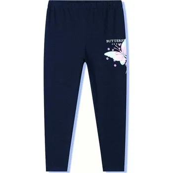 KUGO DÍVČÍ BAVLNĚNÉ LEGÍNY MOTÝL SH3505 Barva: Tmavě modrá, Velikost: 116