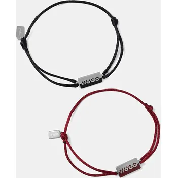 Náramek Náramek HUGO E-HUGOCORD2-BRA 2-pack pánský, 50549076 červená 33D, vel. ONE SIZE